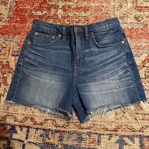 Madewell high rise raw hem denim shorts 27
